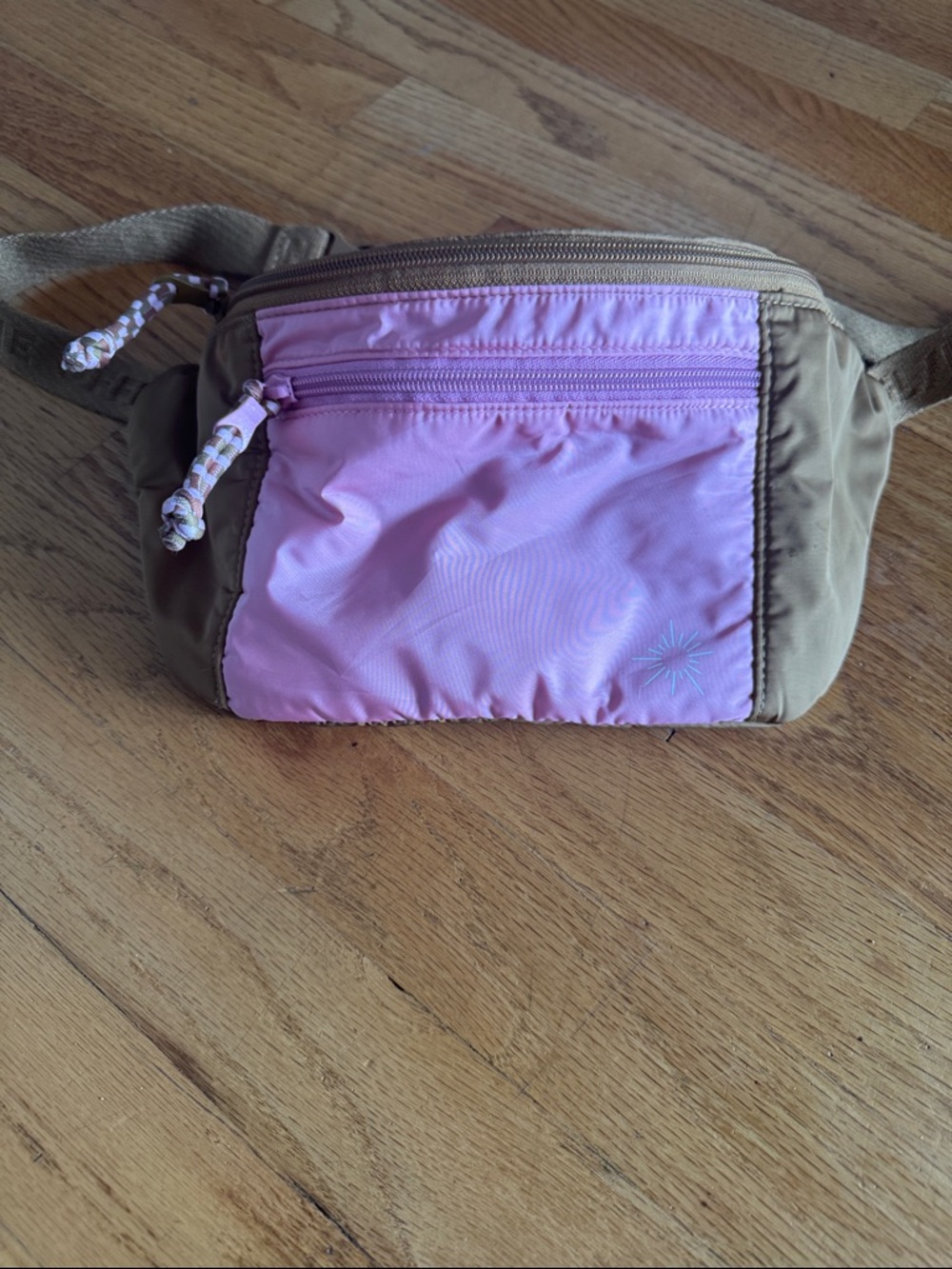 OFFLINE by aerie Pink and Tan Crossbody Waist Pack Fanny Bag Purse